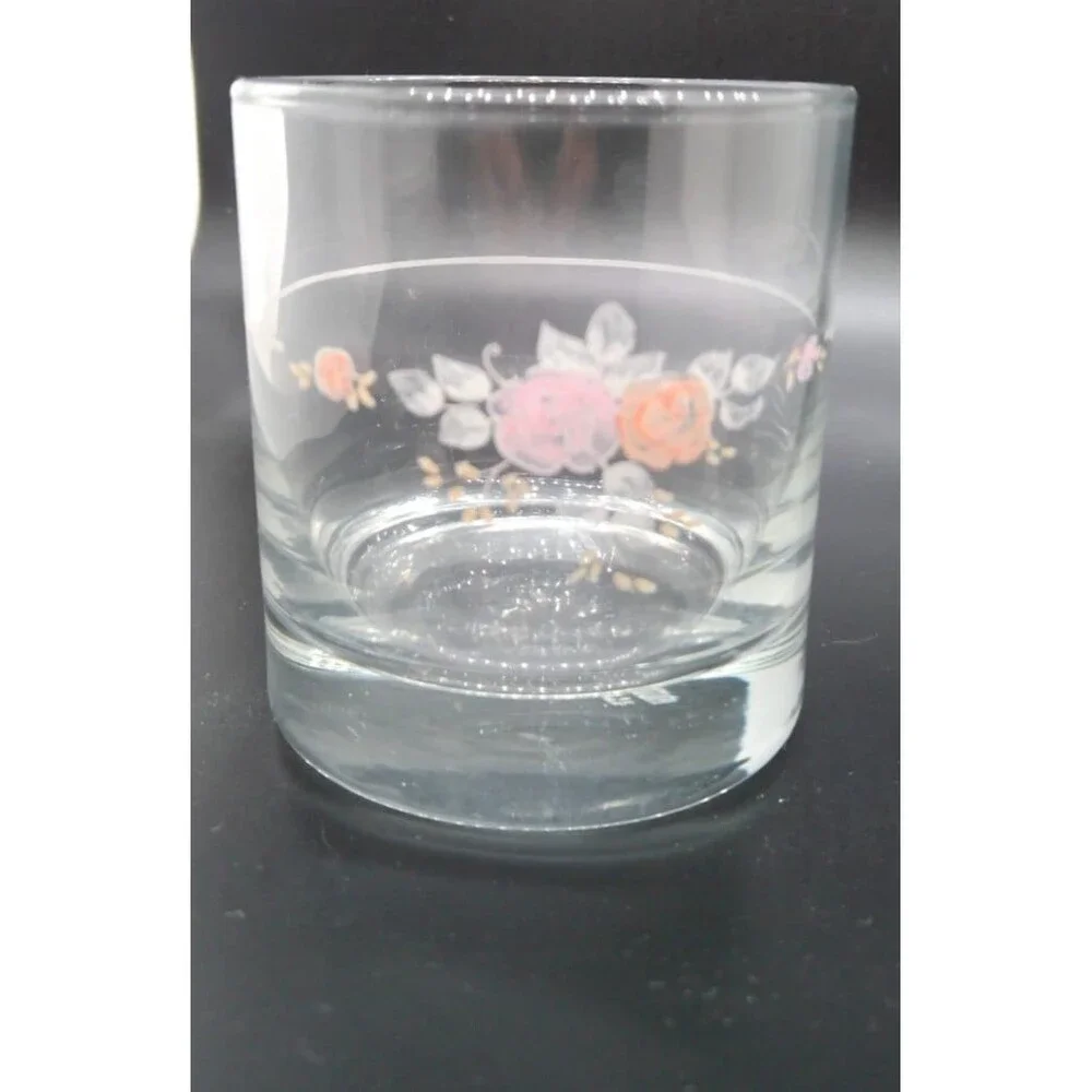 Pfaltzgraff Trousseau Roses Old fashioned 8 Oz Glasses Set of 2 B